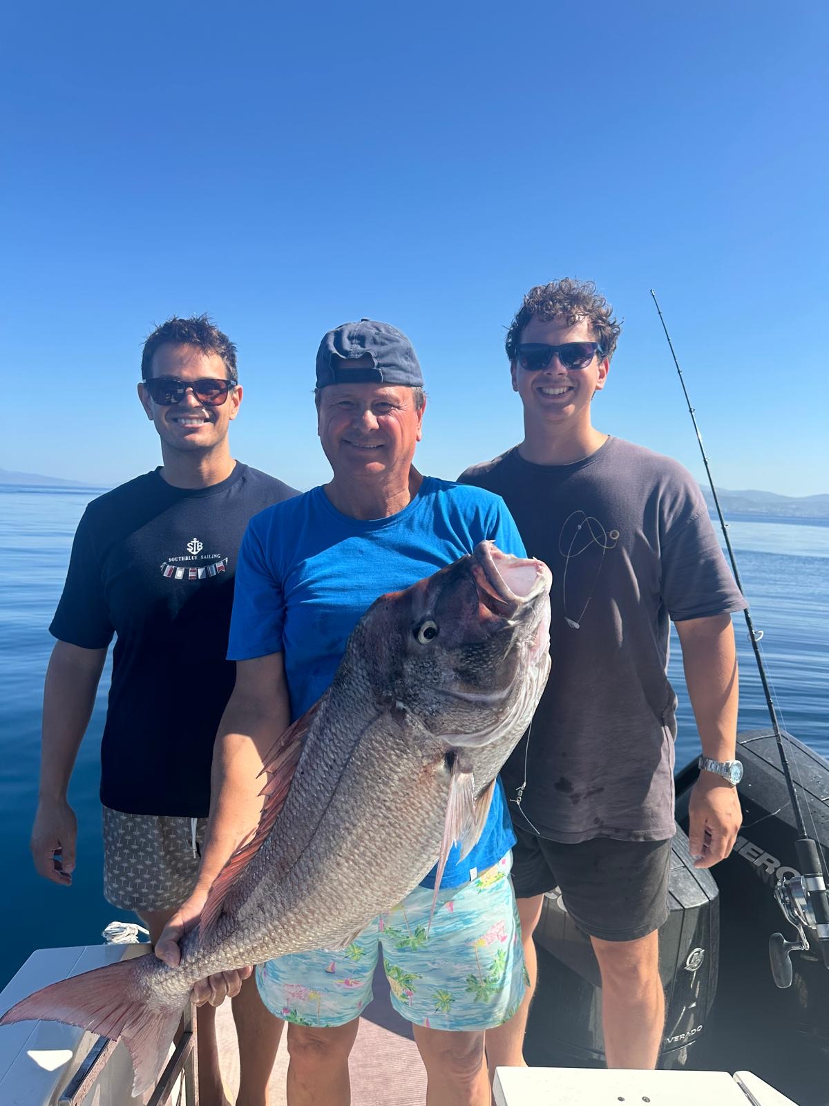 Dad and brother fishing trip in Kusadasi, Turkiye